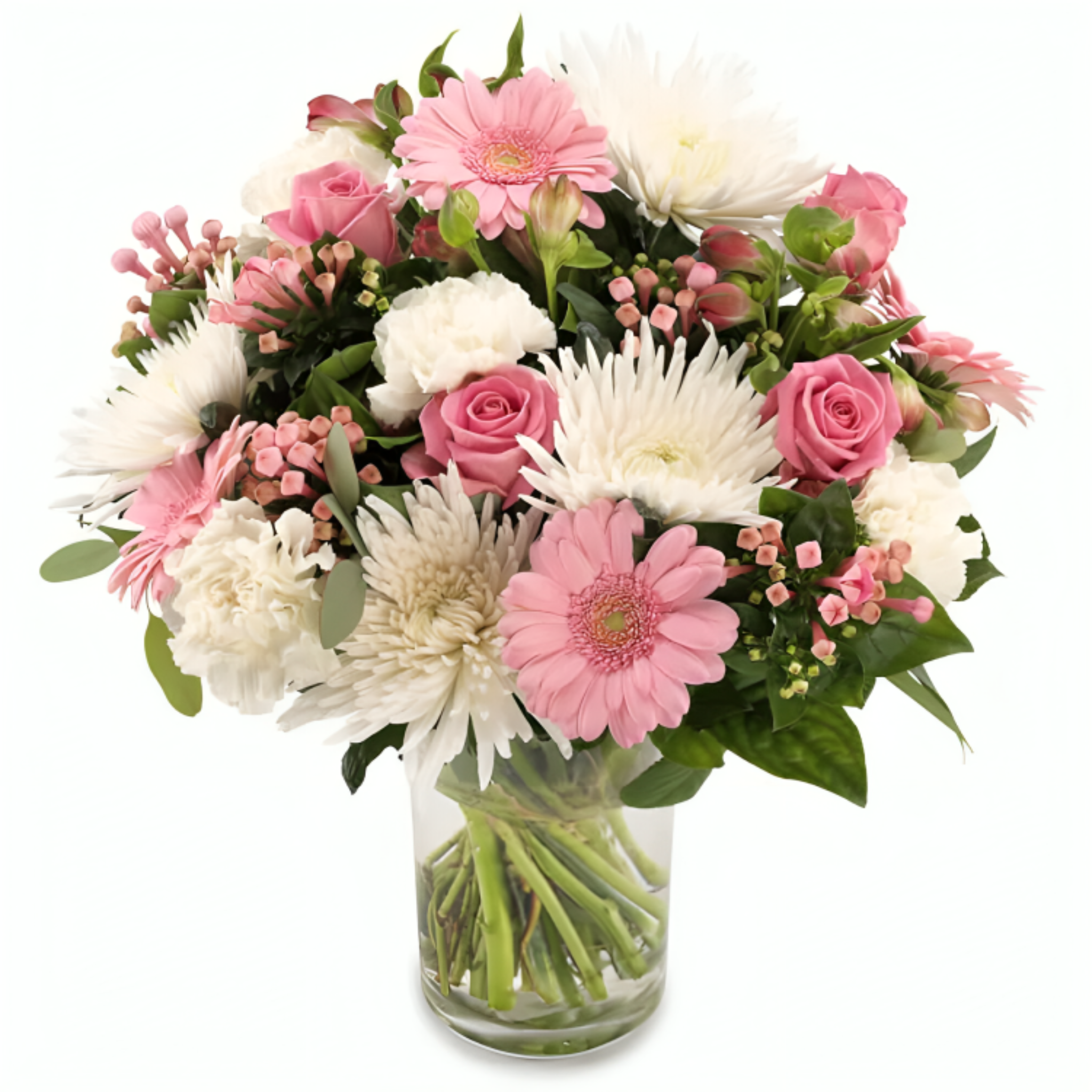 Bouquet Délicat Rosée – Douceur Florale en Vase Élégant 