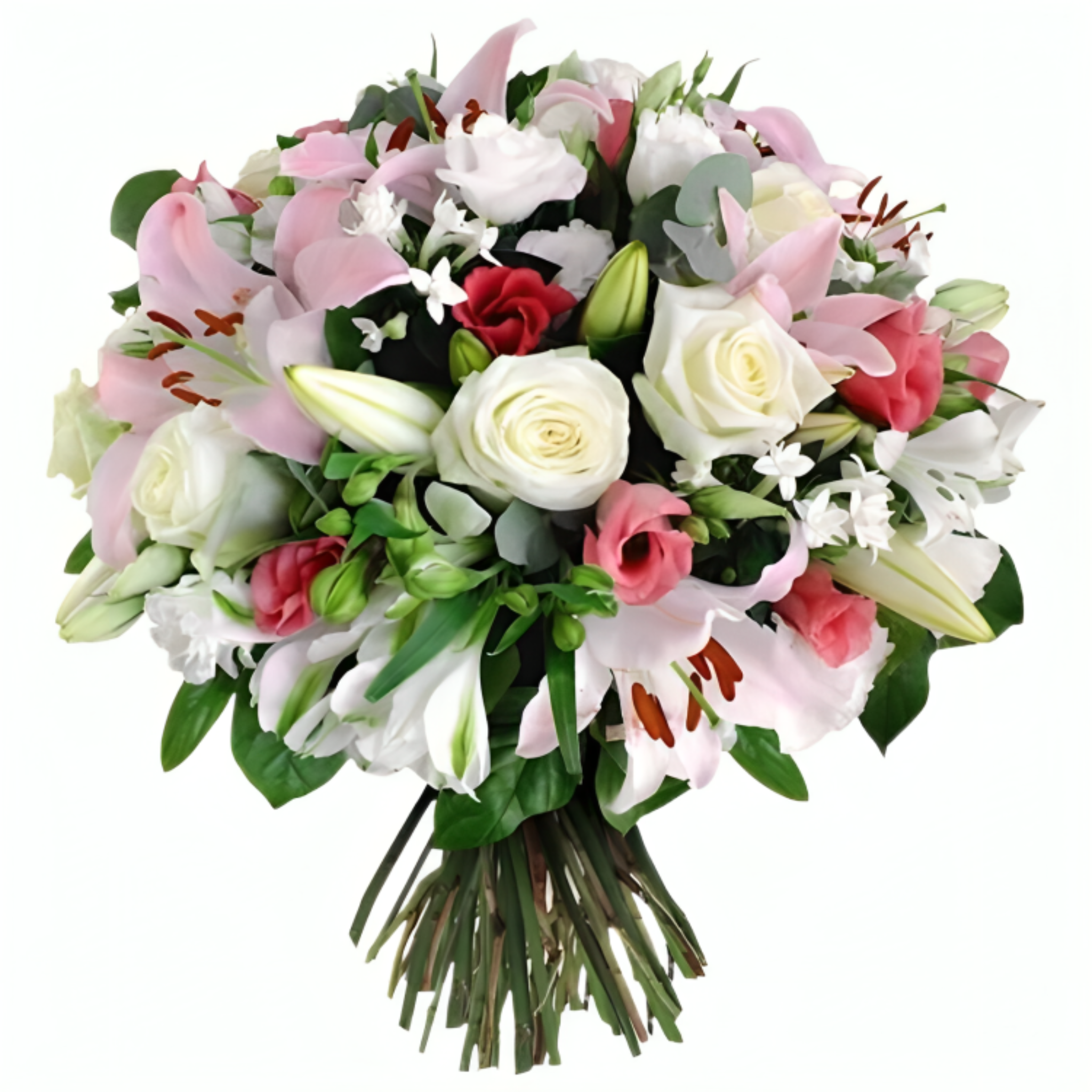 Bouquet Printemps – Harmonie Florale Blanc & Rose