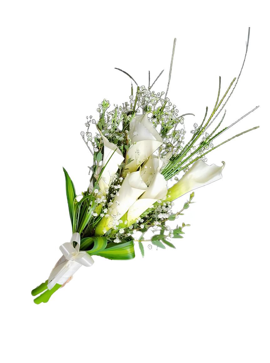Bouquet de Mariée en Cascade Libre de Style Linéaire