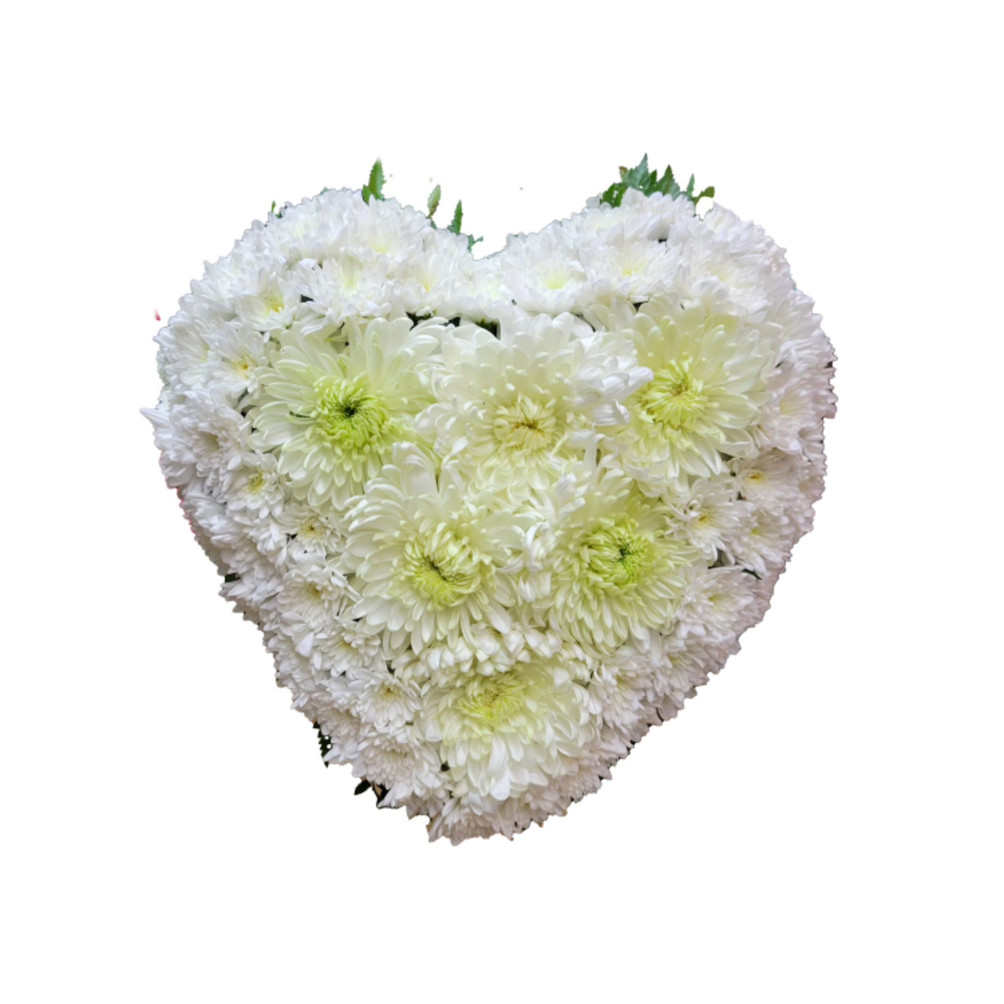Cœur Blanc – Gerbe Florale Funéraire en Blanc pour un Hommage Pur et Sincère - Référence RDF-C606