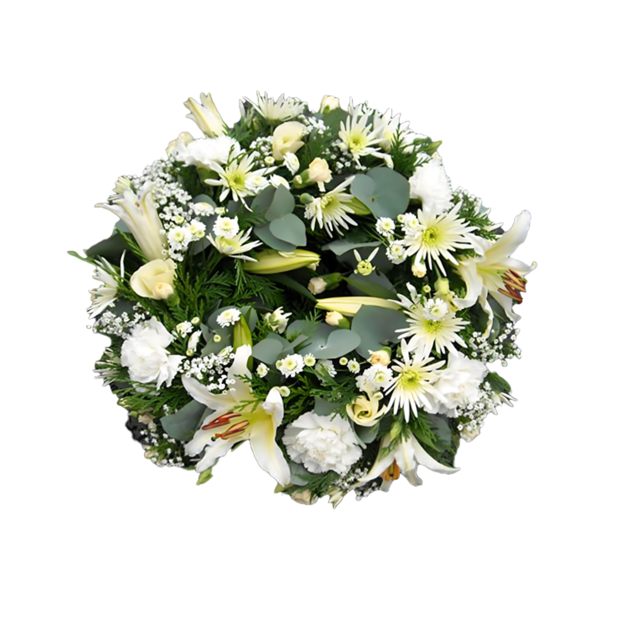Couronne Blanche – Élégance et Sérénité pour un Dernier Hommage - Référence Couronne Blanche