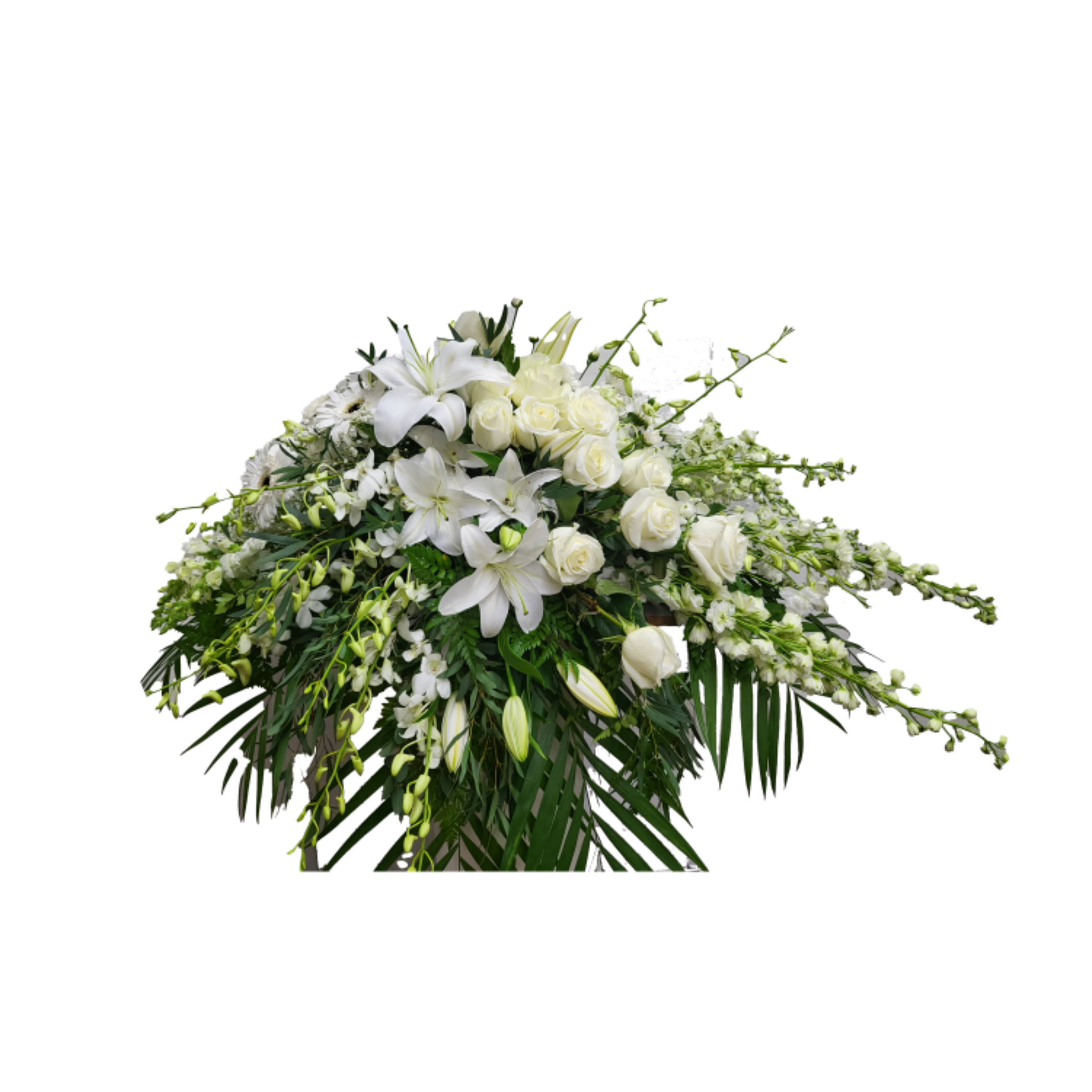 Coussin de Cercueil - Élégance Blanche – Un Hommage Floral d’une Grande Pureté - Référence RDF-24C410