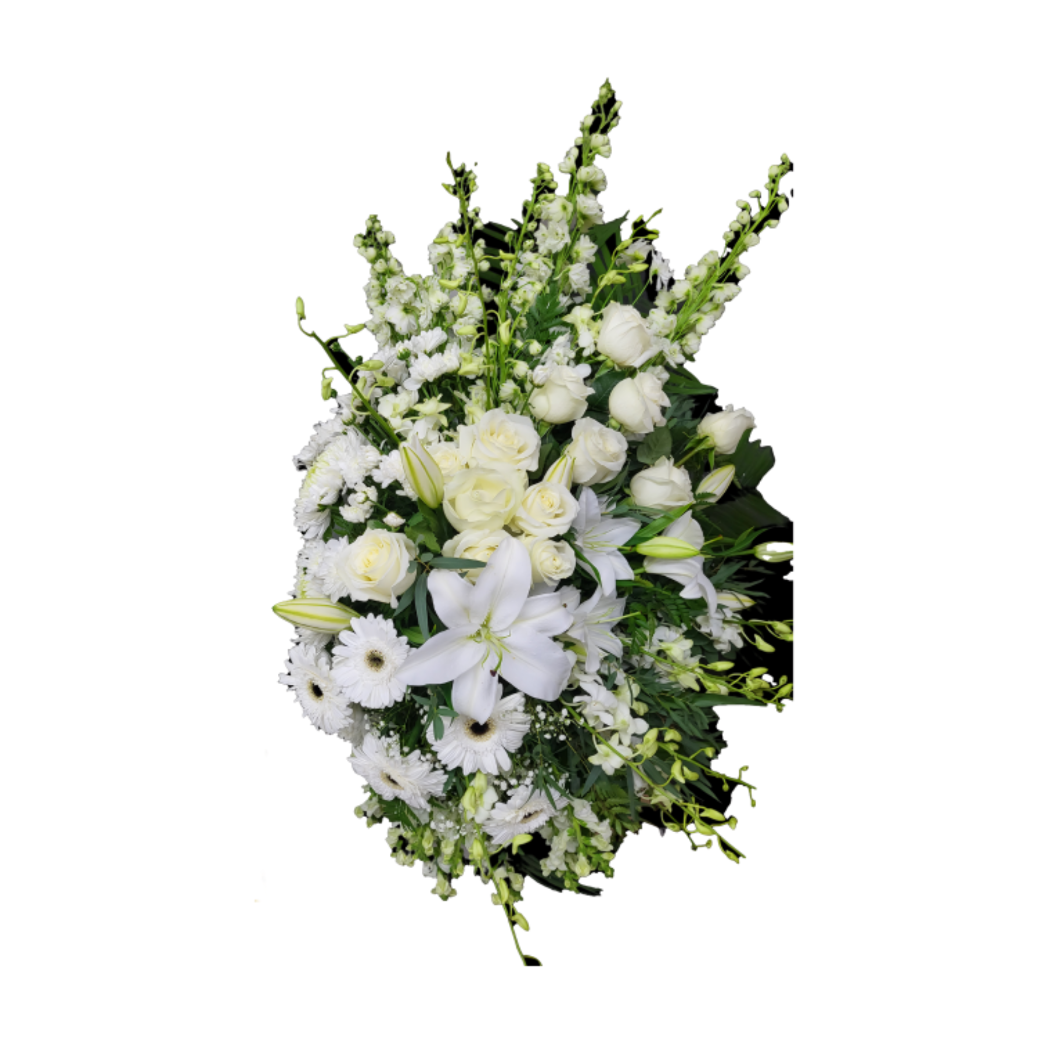 Coussin de Cercueil - Élégance Blanche – Un Hommage Floral d’une Grande Pureté - Référence RDF-24C410