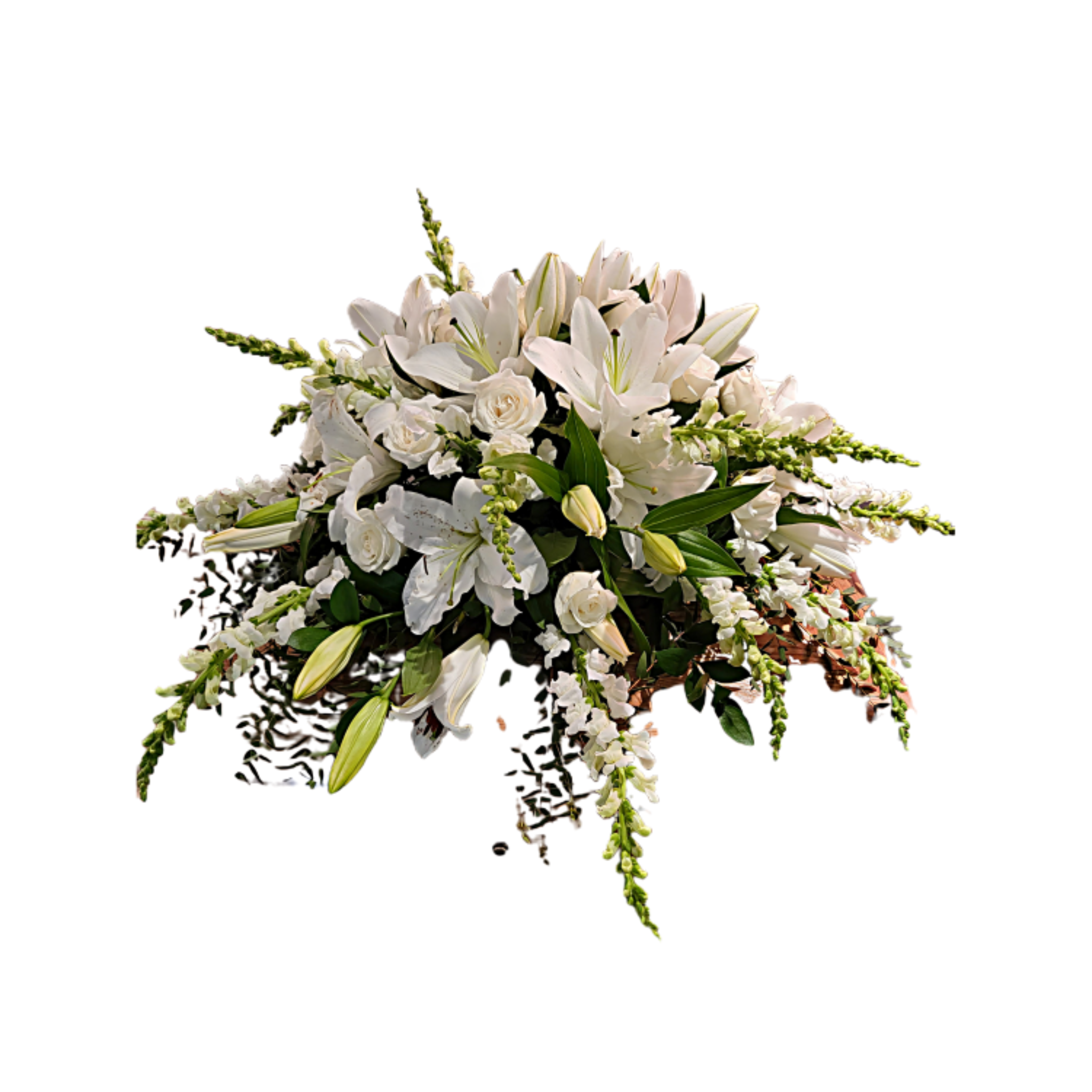 Coussin de Cercueil Blanc – Élégance Florale pour un Dernier Hommage – Référence 22C412