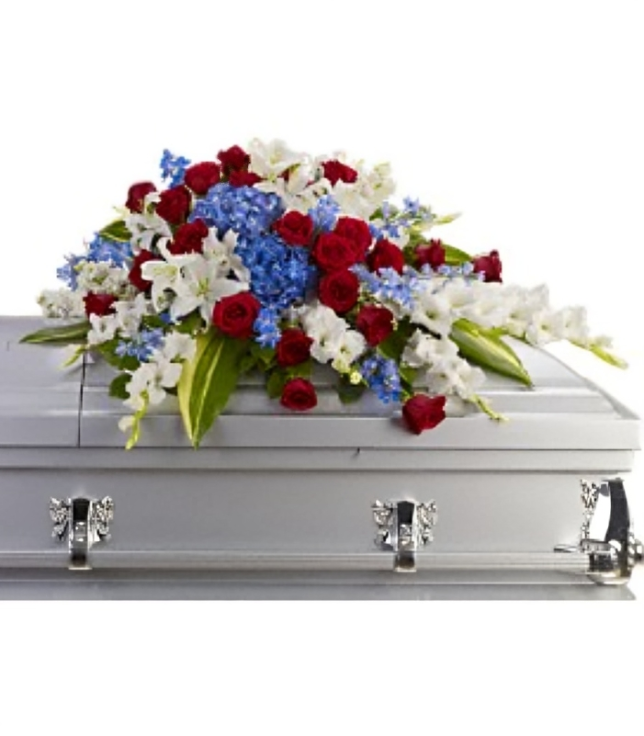 Coussin de Cercueil Distingué – Hommage Floral Patriotique – Référence T240-3A
