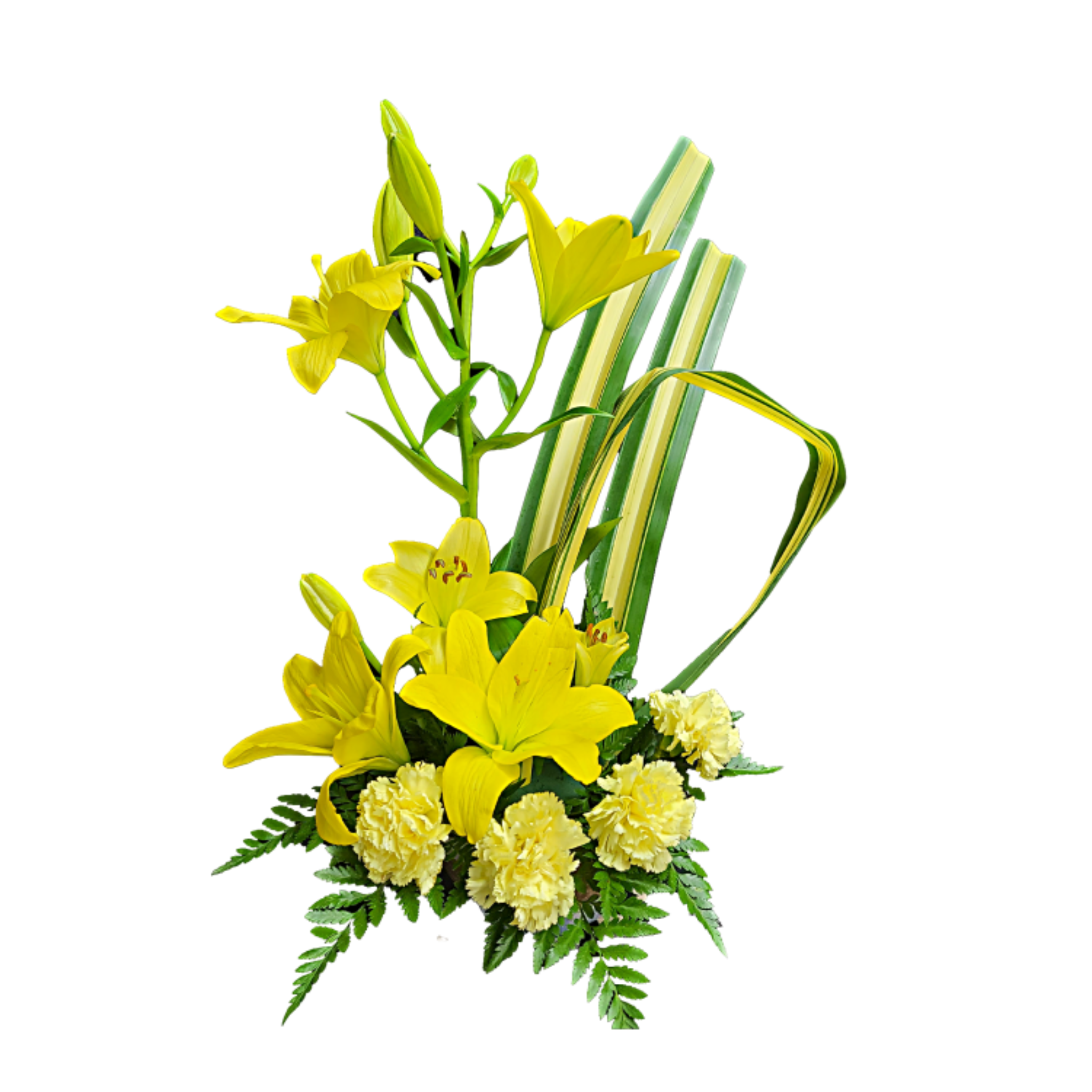 Gerbe Florale Funéraire – La Vie en Jaune - Référence 24C306