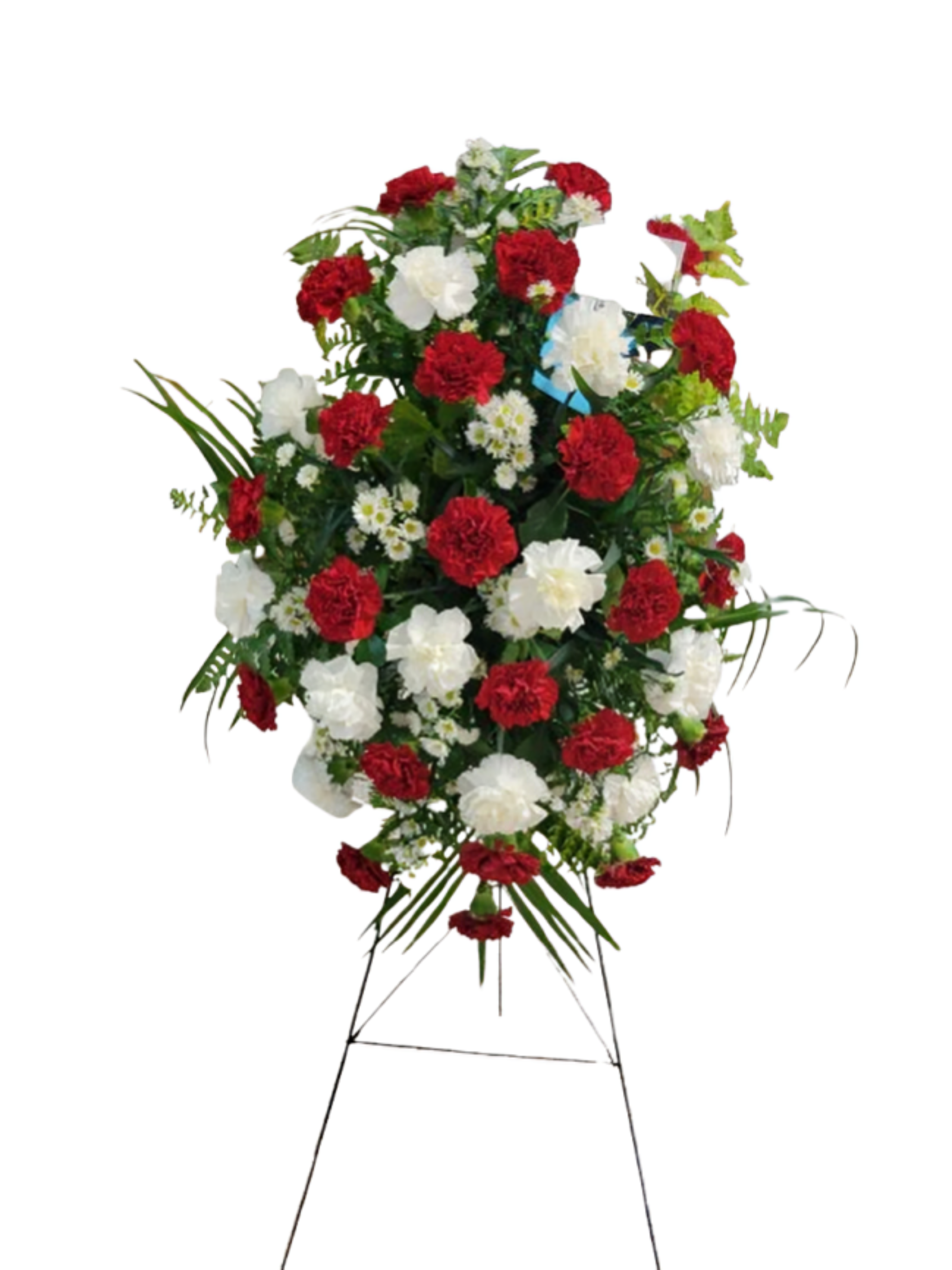 Gerbe Florale Rouge et Blanche pour un Hommage Chaleureux – Référence Mur d'Œillet