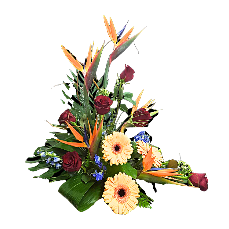 Le Paradis Orange – Gerbe Florale Exotique pour un Hommage Chaleureux - Référence 24C09