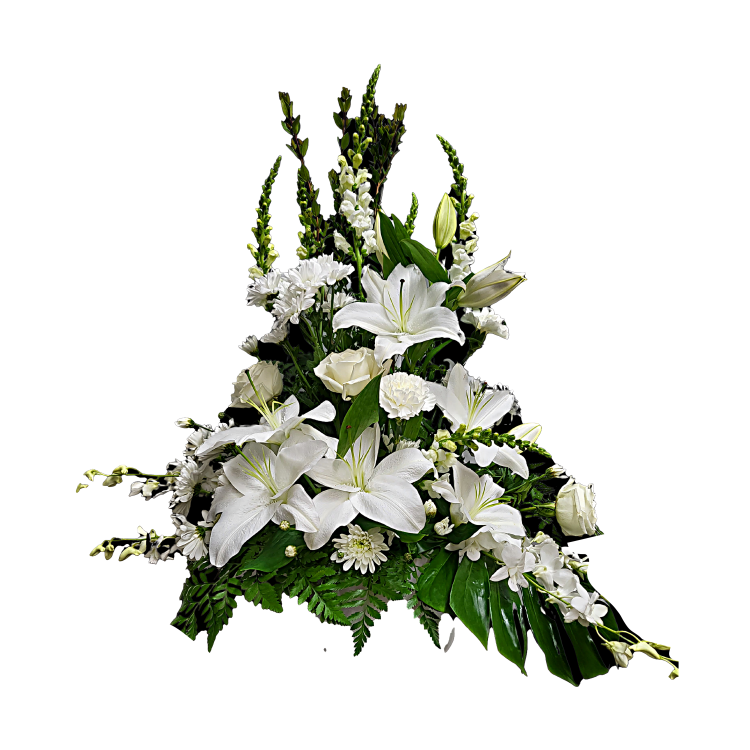 Gerbe Florale Blanche pour un Hommage Tout en Douceur – Élégance Intemporelle - Référence 24C408