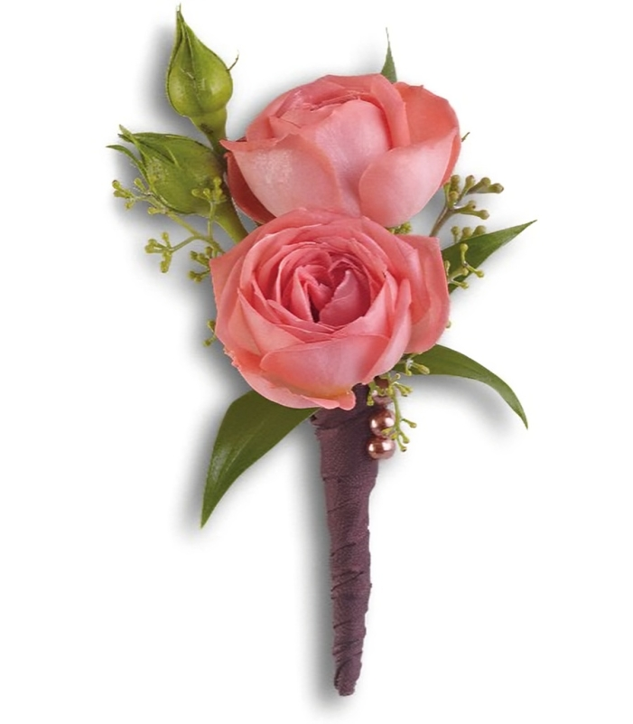 Boutonnière Rose Simplicité – Élégance Discrète pour Mariage & Événements  – Référence T202-6A