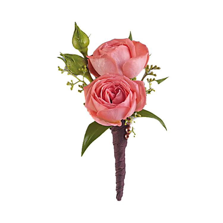 Boutonnière Rose Simplicité – Élégance Discrète pour Mariage & Événements  – Référence T202-6A