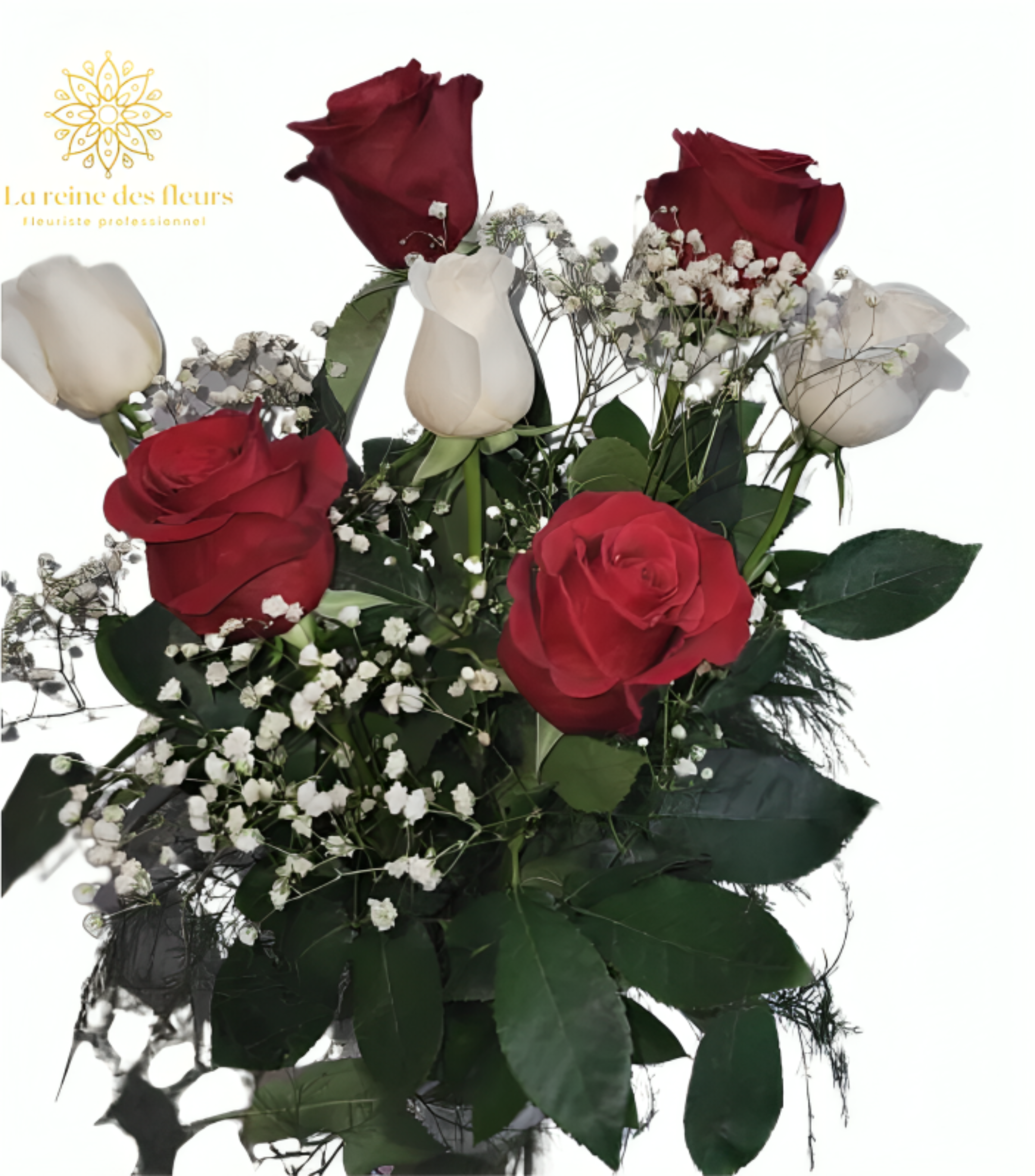 Éternel Éclat – Bouquet Royal avec 7 Roses Supplémentaires – Référence Petit Bouquet avec Vase