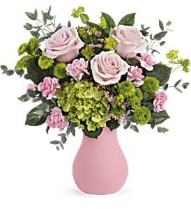 RDF-TEV61-Bouquet champêtre en vase rose